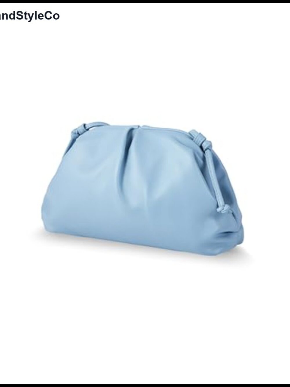 Vegan Leather Pleated Cloud Clutch Purse with Strap